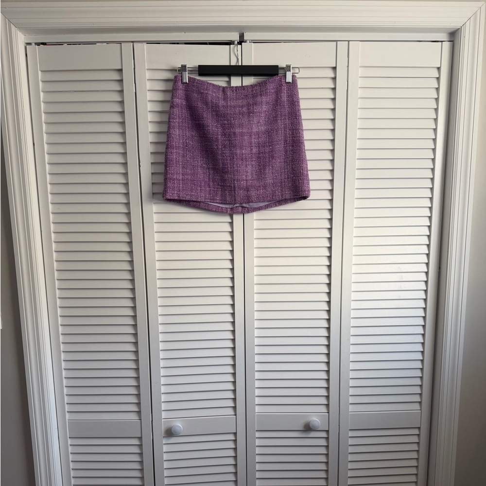 ALICE+OLIVIA Tweed Mini Skirt in Lavender